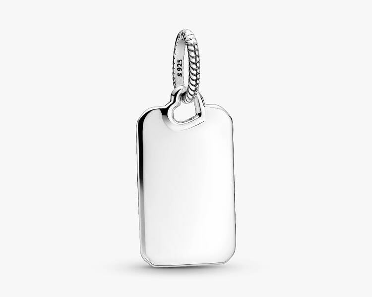 PANDORA - Charm Pendentif Plaque Rectangulaire Gravable - Argent Massif