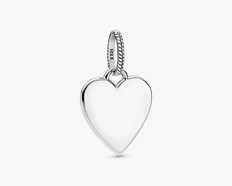 PANDORA - Charm Pendentif Étiquette Cœur Gravable - Argent Massif