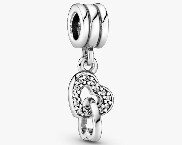 PANDORA - Charm Pendentif Cœurs Entrelacés - Argent Massif