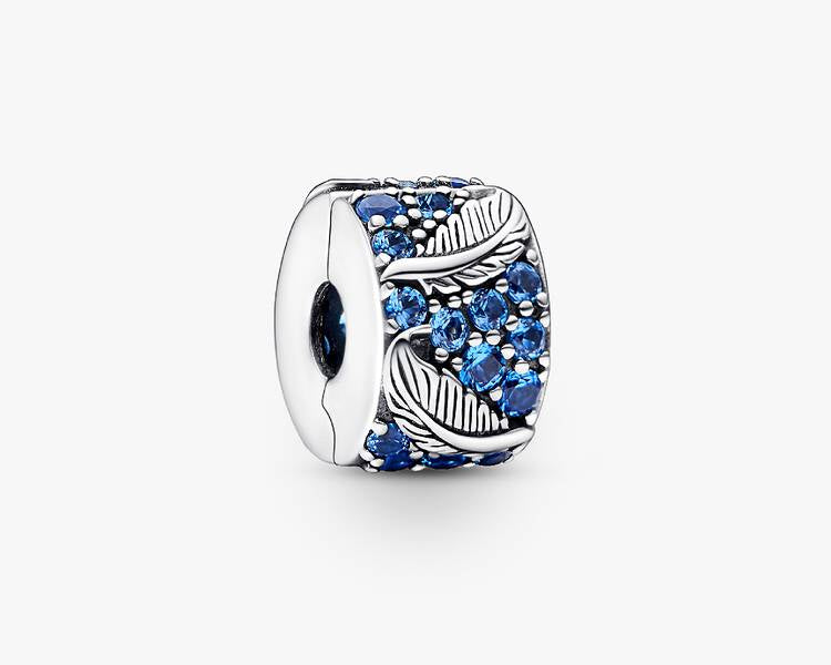 PANDORA - Charm Clip Plume Courbe & Pavé - Argent Massif