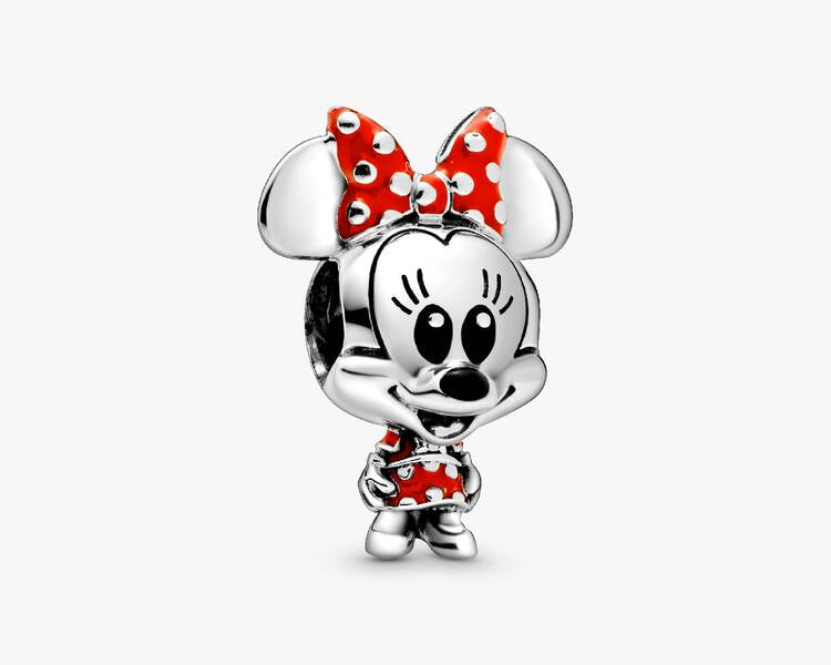 PANDORA - Charm Disney Minnie Robe à Pois & Nœud - Argent Massif