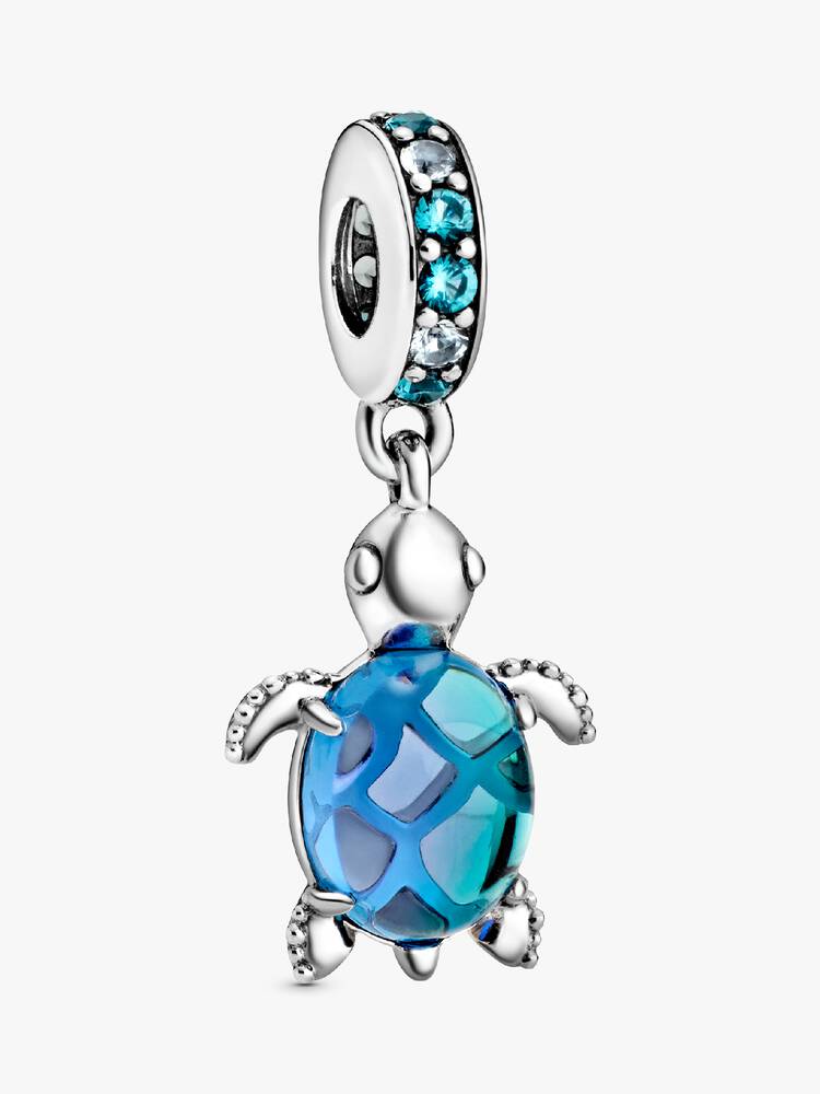 PANDORA - Charm Pendentif Tortue de Mer en Verre de Murano - Argent Massif