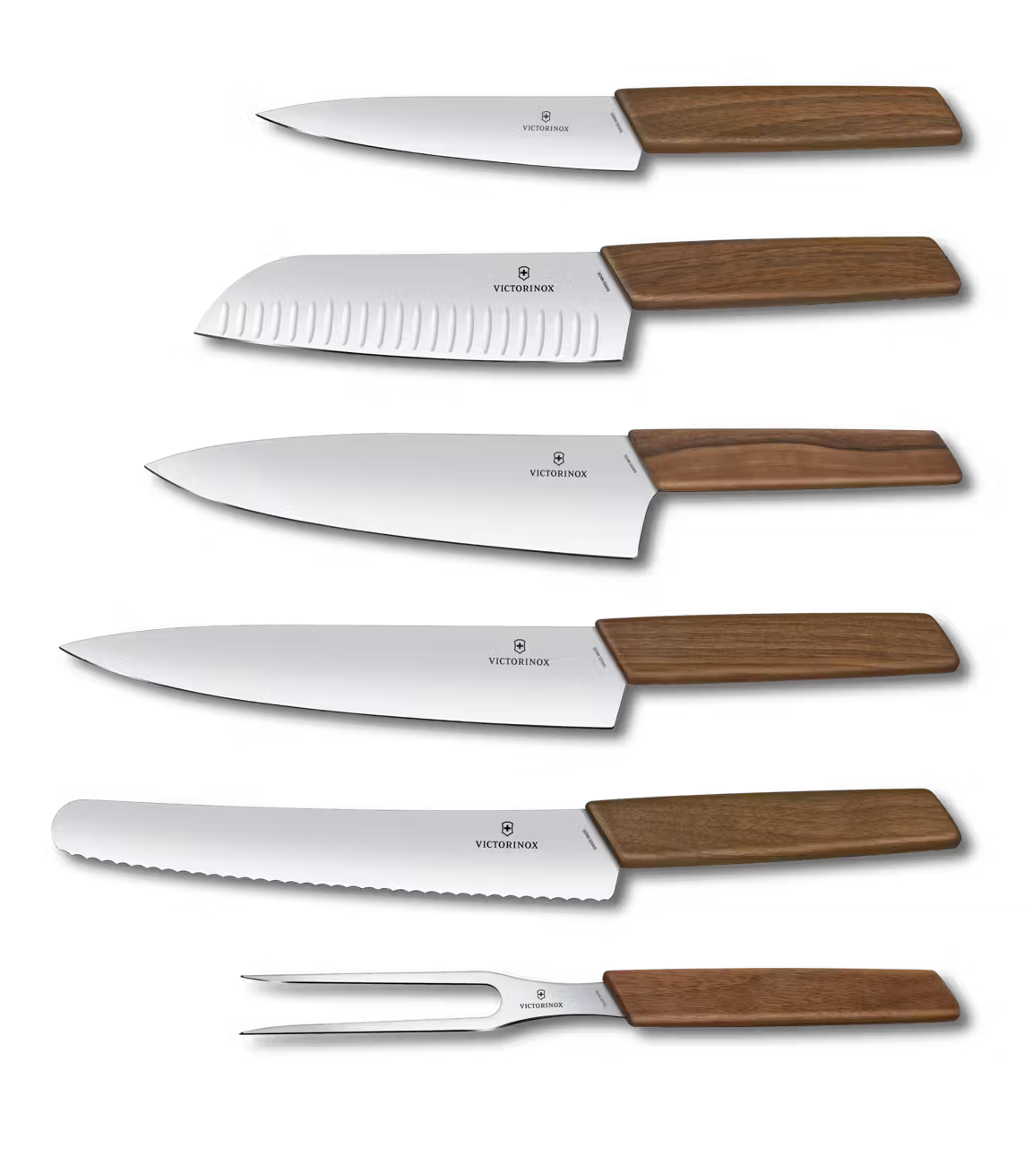 VICTORINOX - Bloc couteau cuisine - Swiss Modern Noyer - 6 pièces - 22cm