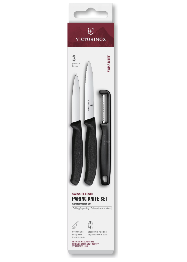 VICTORINOX - Set de couteaux Swiss Classic avec éplucheur - 3 pièces - 10 cm